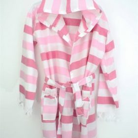Пештемален халат - дъго-розово-бял