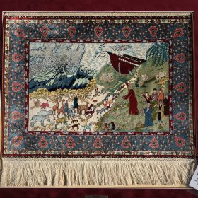 Pure Silk Carpet Noah's Arc 38cmx51cm