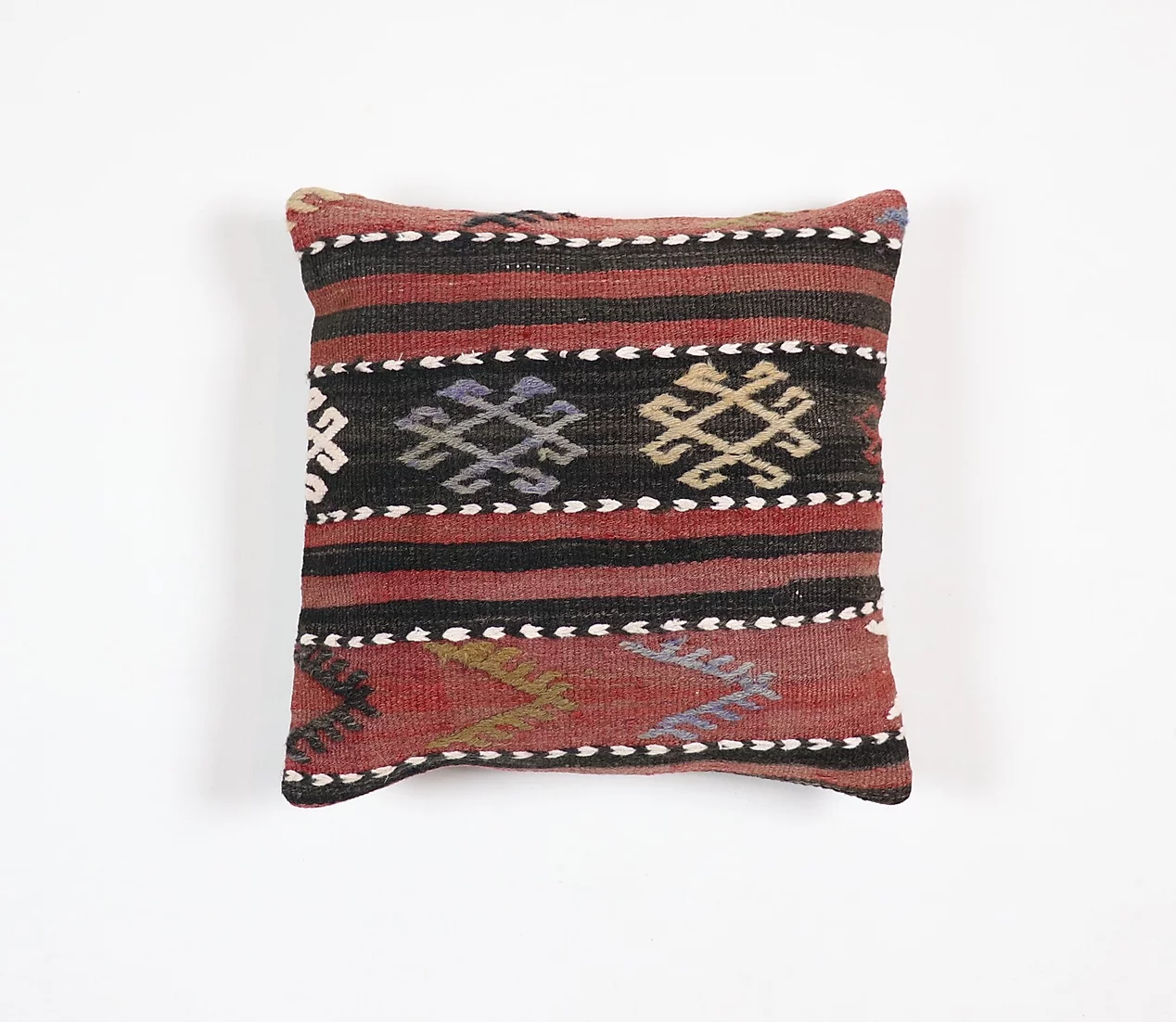 Turkish Cushion - Red and Black Stripes