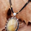 Amber Stone Handmade Sterling Silver Necklace 6748