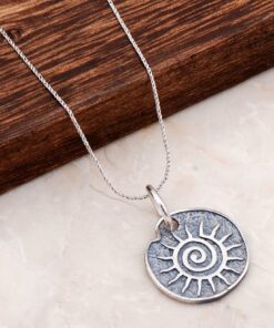 Antikes Design Silber Sun Halskette 6705