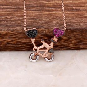 Bike Lovers Ros Silver Necklace 2373