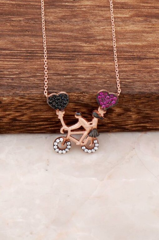 Bike Lovers Ros Silver Necklace 2373
