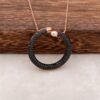 Black Sapphire Stone Ring Design Rose Silver Necklace 1269