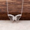 Butterfly Design Rhodium Silver Necklace 2871