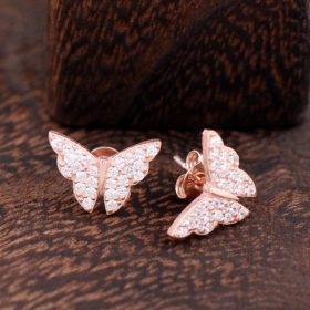 Butterfly Rose Silver Earrings 2357