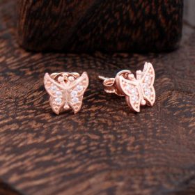 Butterfly Rose Silver Earrings 2355