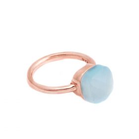 Chalcedony Rose Silver Ring 1433