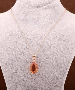 Color Changing Sultan Stone Rose Silver Necklace 3624
