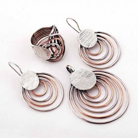 Crazy Rings Rose Silver Design Set 870