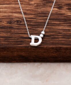 D Letter Design Silver Necklace 3801