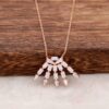 Design Baguette Rose Silver Necklace 4066