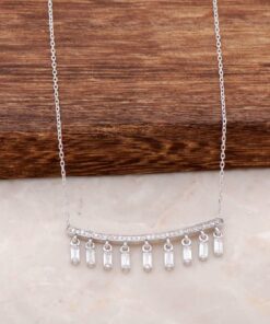 Design Dangle Rhodium Silver Necklace 4146