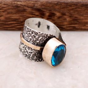 Design Handmade Silver Ring With Aquamarine Stone 2648