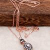 Diamond Mounted Rose Silver Necklace 6521
