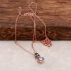 Diamond Mounted Rose Silver Necklace 6524