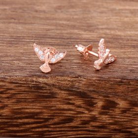 Dove Design Rose Silver Earrings 3763