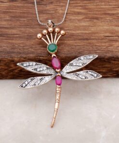 Dragonfly Design Silver Necklace 80