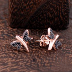 Dragonfly Rose Silver Earring 2420