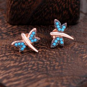 Dragonfly Rose Silver Earrings 2340
