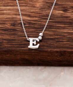 E Letter Design Silver Necklace 3803