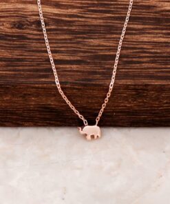 Collana mini elefante in argento rosa 6433