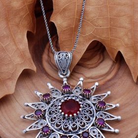 Filigree Engraved Design Silver Necklace 6752