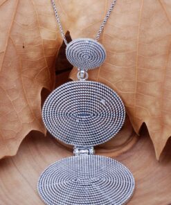 Filigree Engraved Handmade Silver Necklace 6780