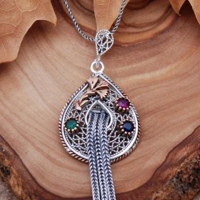Filigree Engraved Silver Necklace 6778