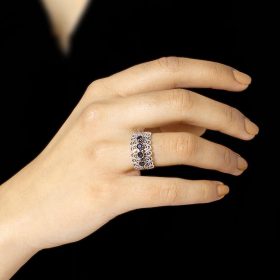 Filigrán berakott ezüst gyűrű 2524