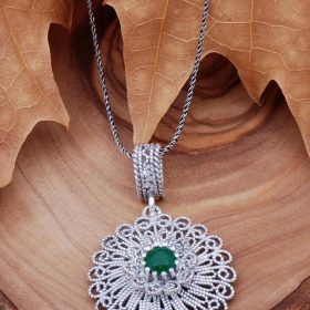 Filigree Inlaid Sterling Silver Necklace 6769