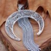 Filigree Moon Design Silver Necklace 6786