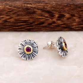 Flower Design Silver Earring 4555