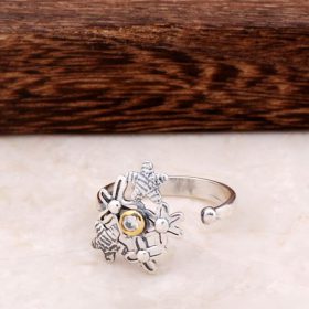 Flower Design Silver Ring 2872