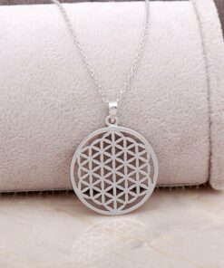 Flower of Life Silver Design Necklace 6847