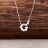 G Letter Design Silver Necklace 3807
