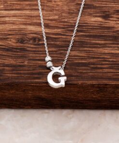 Ğ Letter Design Silver Necklace 3809