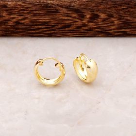 Gold Gilded Mini Size Silver Ring Earrings 4509