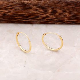 Gold Gilded Silver Small Ring Earring 4511