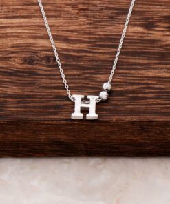 H Letter Design Silver Necklace 3811