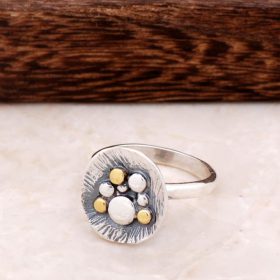 Stříbrný prsten s kovaným kladivem 2870