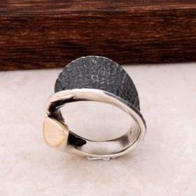 Hammer Forged Handmade Silver Ring 843