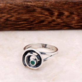 Plaktuko kaltinių sraigių dizaino sidabrinis žiedas 2868