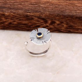 Stříbrný prsten kované lekníny kované provedení 2854