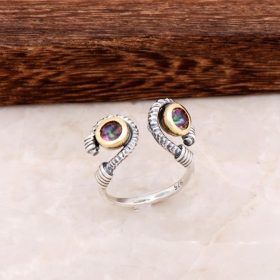 Hammer Tattoo Owl Design Silver Ring 2860