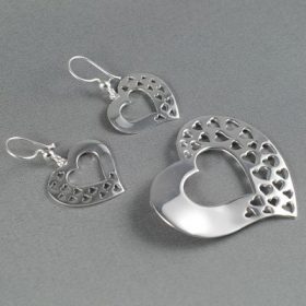 Handmade Design Hearts Silver Set 449