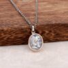 Handmade Silver Long Chain Necklace with Antique Coin Design 3948