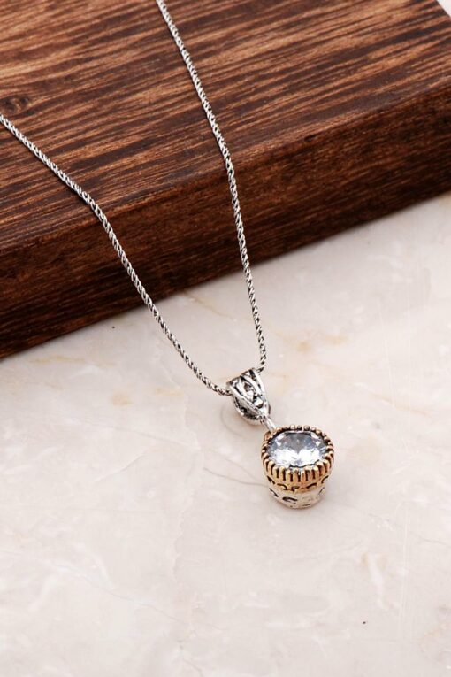Handmade Silver Necklace with Quartz Stone 6811