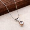 Handmade Silver Necklace with Quartz Stone 6817