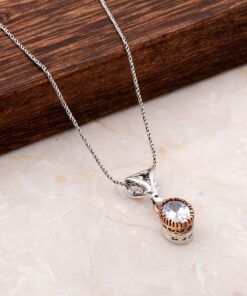 Handmade Silver Necklace with Quartz Stone 6817